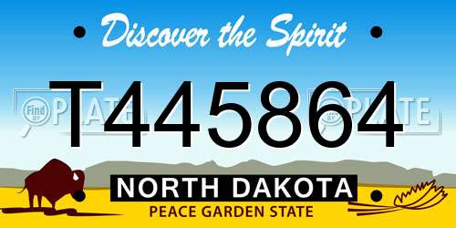 T445864 North Dakota License Plate