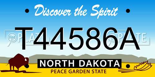 T44586A North Dakota License Plate