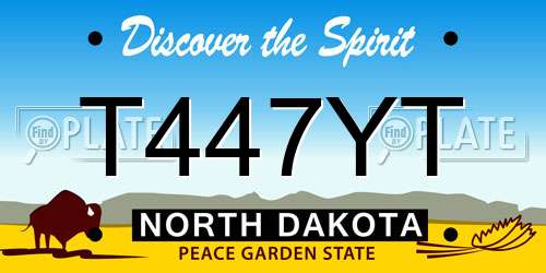 T447YT North Dakota License Plate