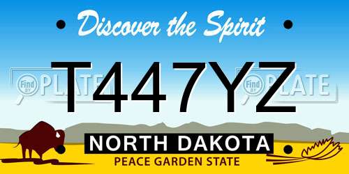 T447YZ North Dakota License Plate