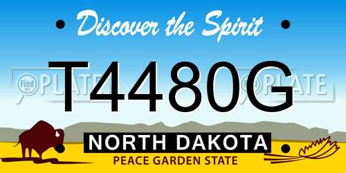 T4480G North Dakota License Plate