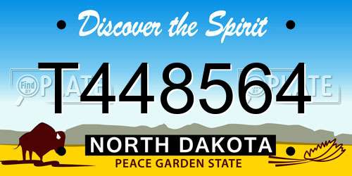 T448564 North Dakota License Plate