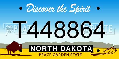 T448864 North Dakota License Plate