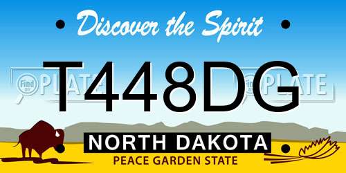 T448DG North Dakota License Plate
