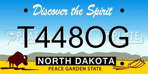 T448OG North Dakota License Plate