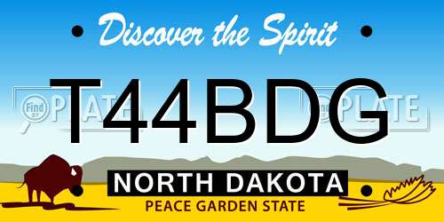 T44BDG North Dakota License Plate