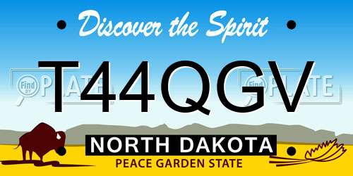 T44QGV North Dakota License Plate