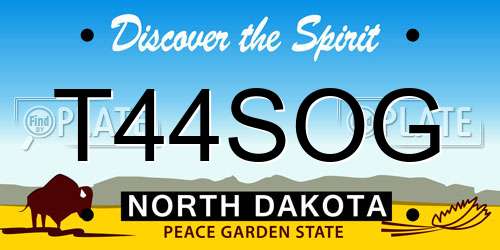 T44SOG North Dakota License Plate