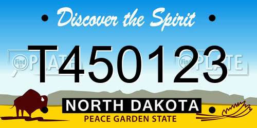 T450123 North Dakota License Plate