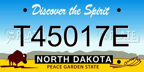 T45017E North Dakota License Plate