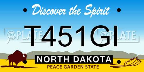 T451GI North Dakota License Plate