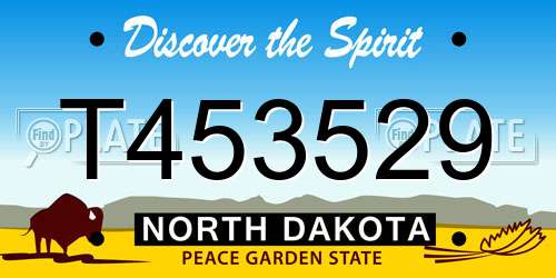 T453529 North Dakota License Plate