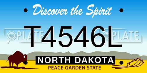 T4546L North Dakota License Plate