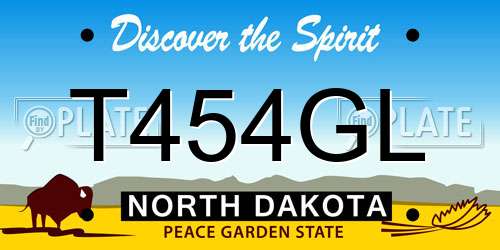 T454GL North Dakota License Plate