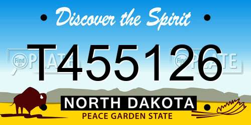 T455126 North Dakota License Plate