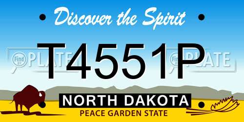 T4551P North Dakota License Plate