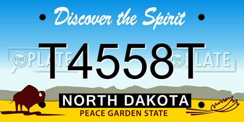 T4558T North Dakota License Plate