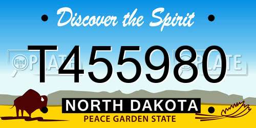 T455980 North Dakota License Plate