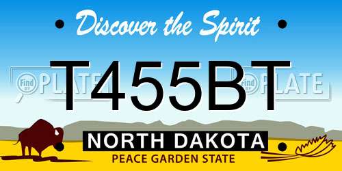 T455BT North Dakota License Plate