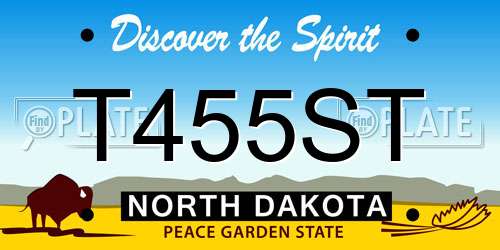 T455ST North Dakota License Plate