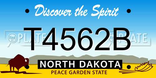T4562B North Dakota License Plate