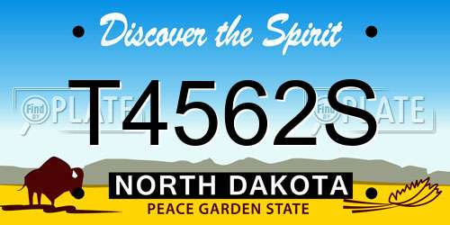 T4562S North Dakota License Plate
