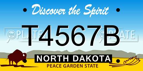 T4567B North Dakota License Plate