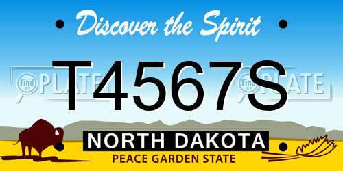 T4567S North Dakota License Plate