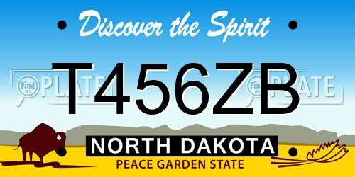 T456ZB North Dakota License Plate