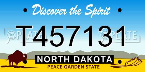 T457131 North Dakota License Plate