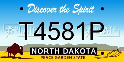 T4581P North Dakota License Plate