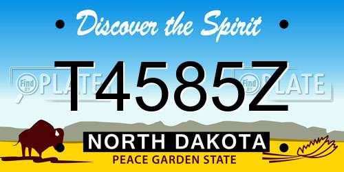T4585Z North Dakota License Plate
