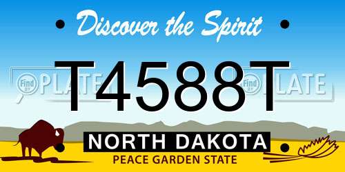 T4588T North Dakota License Plate