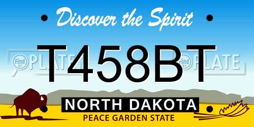 T458BT North Dakota License Plate