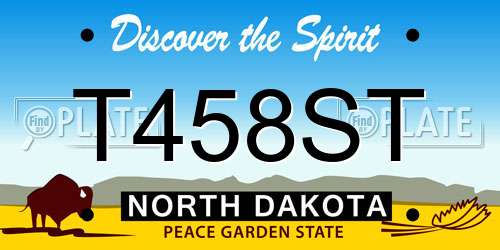 T458ST North Dakota License Plate