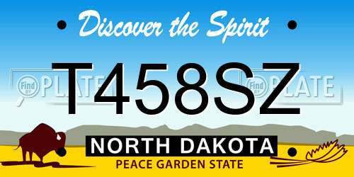 T458SZ North Dakota License Plate