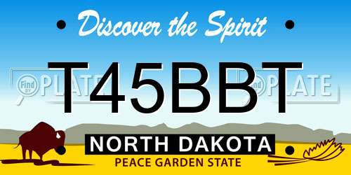 T45BBT North Dakota License Plate