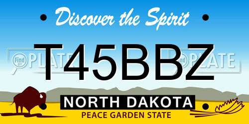 T45BBZ North Dakota License Plate
