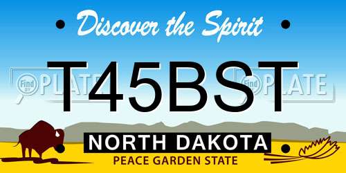 T45BST North Dakota License Plate