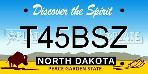 T45BSZ North Dakota License Plate