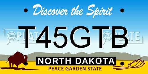 T45GTB North Dakota License Plate
