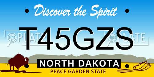 T45GZS North Dakota License Plate