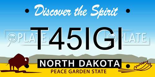 T45IGI North Dakota License Plate