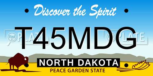 T45MDG North Dakota License Plate