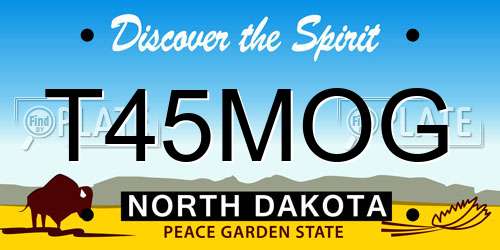 T45MOG North Dakota License Plate
