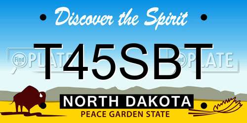 T45SBT North Dakota License Plate