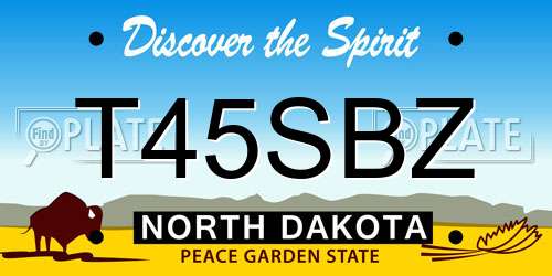 T45SBZ North Dakota License Plate
