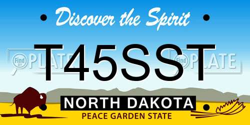 T45SST North Dakota License Plate