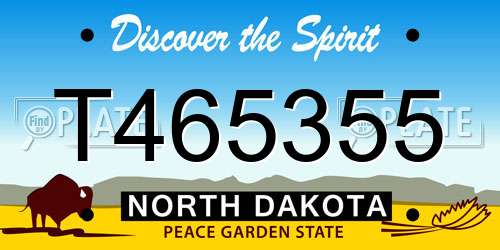 T465355 North Dakota License Plate