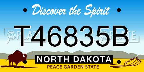 T46835B North Dakota License Plate